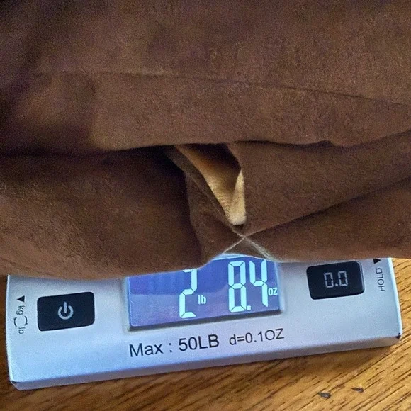 VTG 70s Suede Leather Mod Trench Coat Womens 2X-3X Brown Minimalist Patch Pocket - Picture 8 of 8